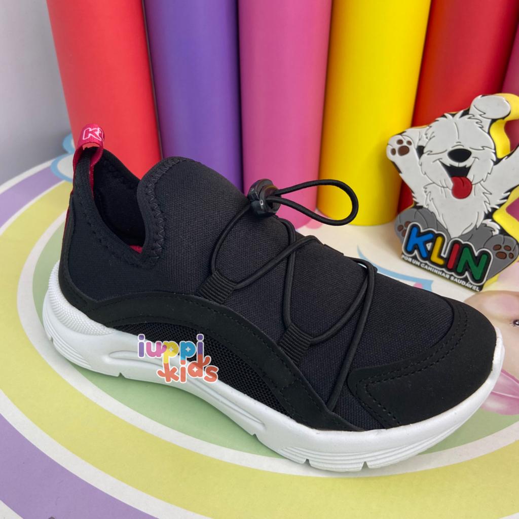 TENIS KLIN NEW SPORT KIDS PRETO COM PINK