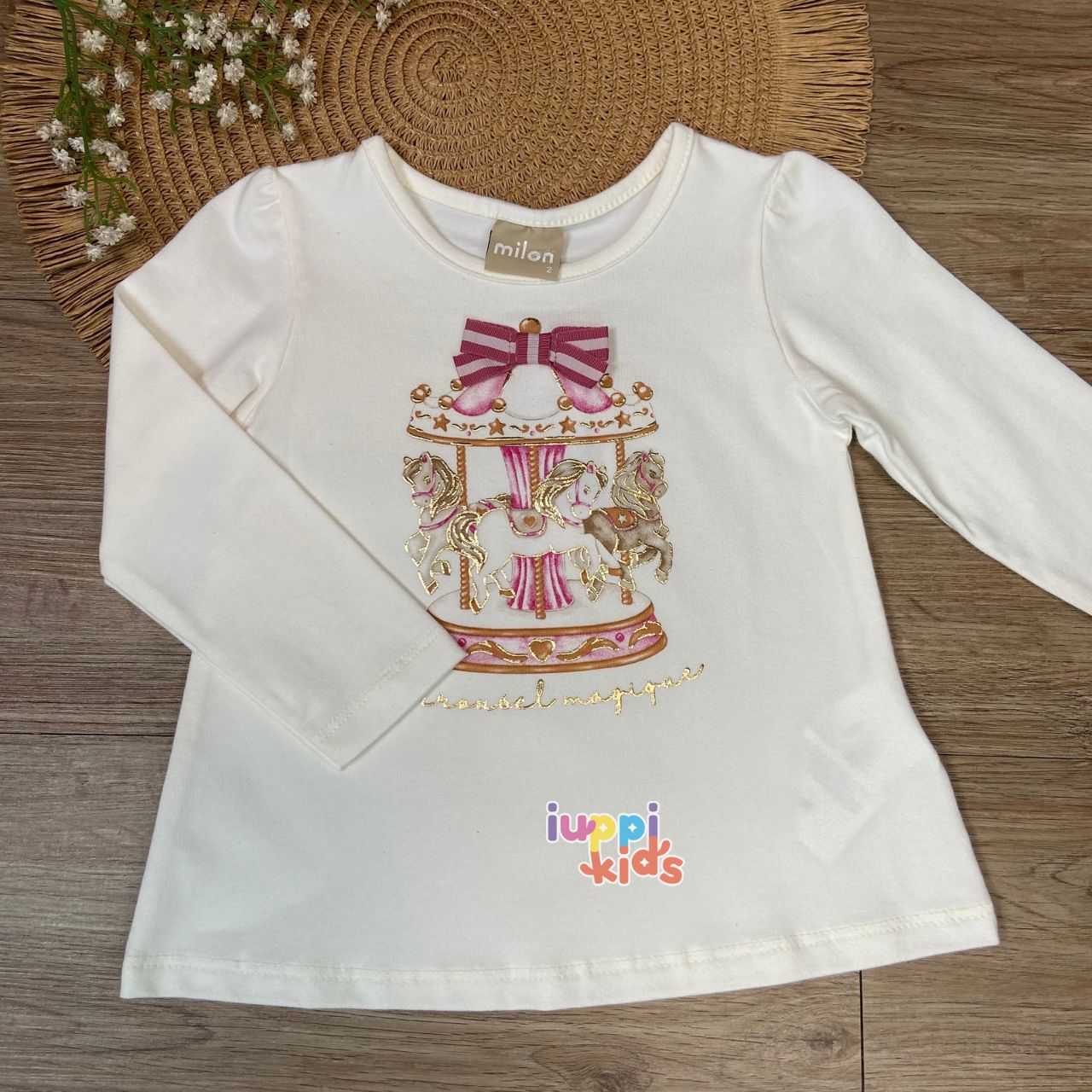 BLUSA MILON MANGA LONGA CARROSSEL MAGICO OFF WHITE