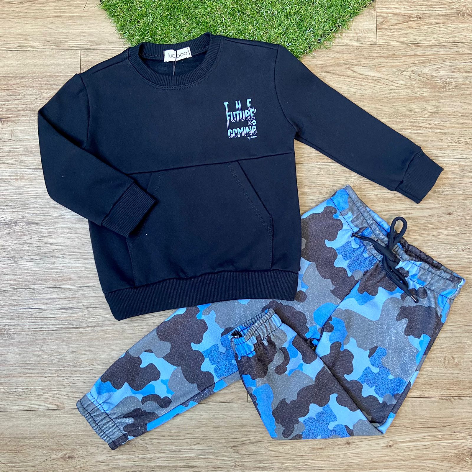 CONJUNTO MOLETOM LUC.BOO BLUSA E CALCA CAMUFLADA