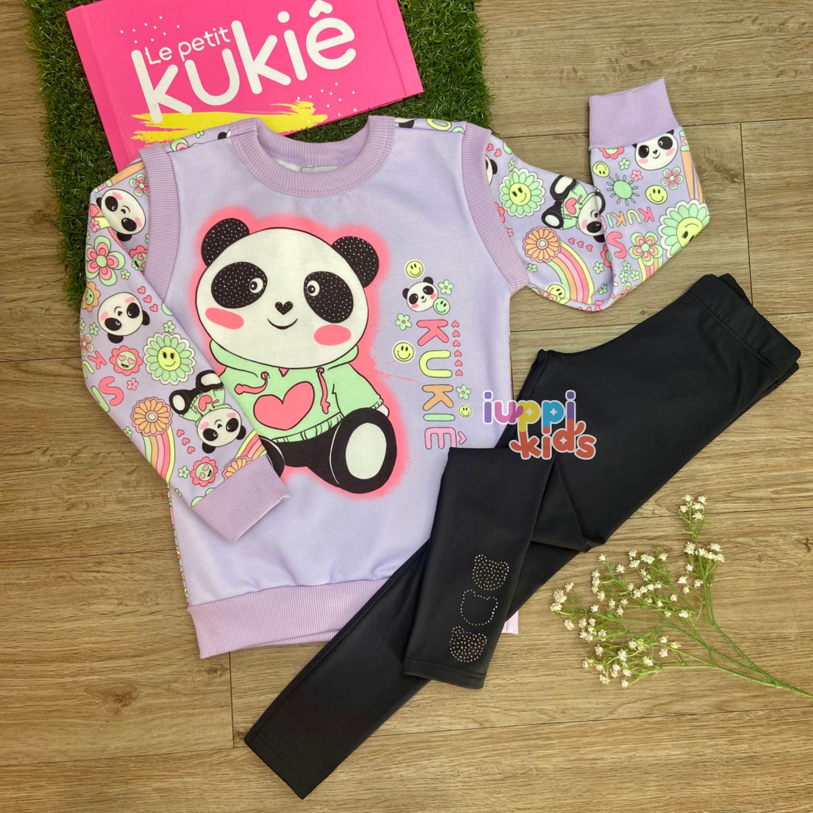 CONJUNTO KUKIE BLUSA E CALÇA URSO PANDA