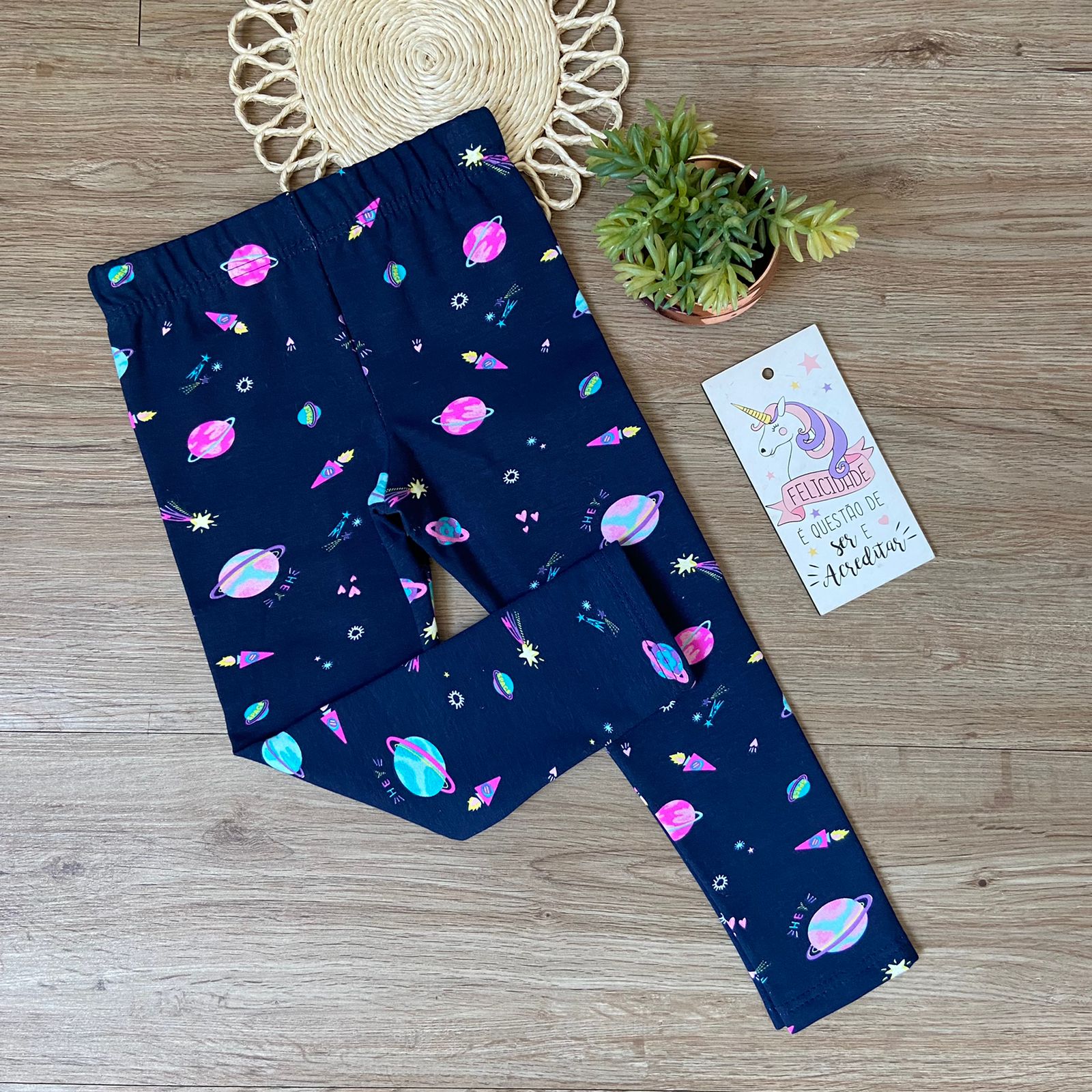 CALCA LEGGING FLANELADA MALWEE SPACE AZUL MARINHO