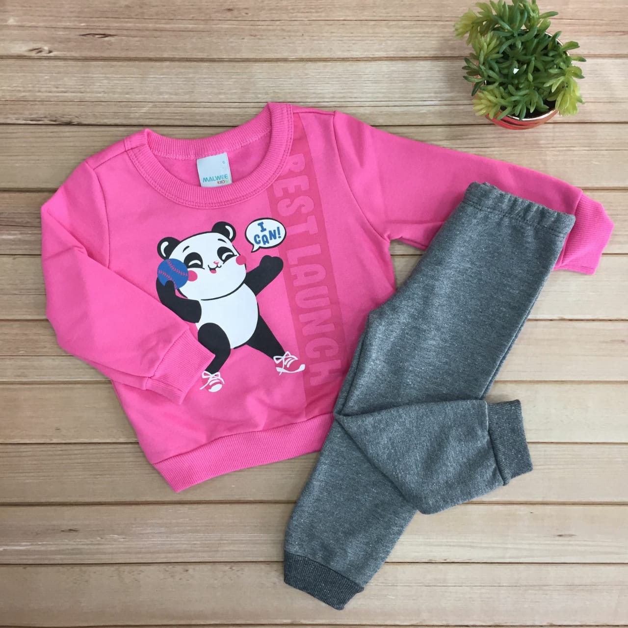 CONJUNTO PANDA "I CAN" MALWEE