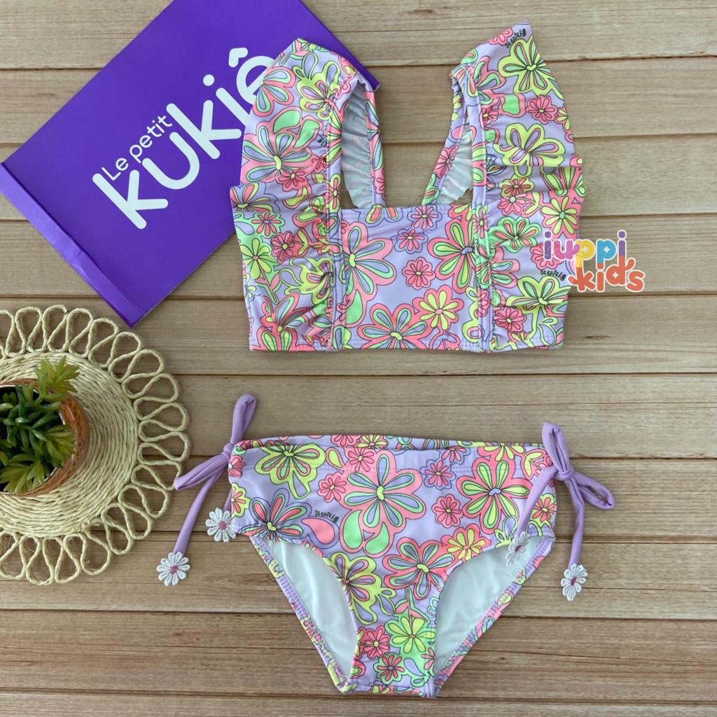 BIQUINI KUKIE FLORAL COM BABADO