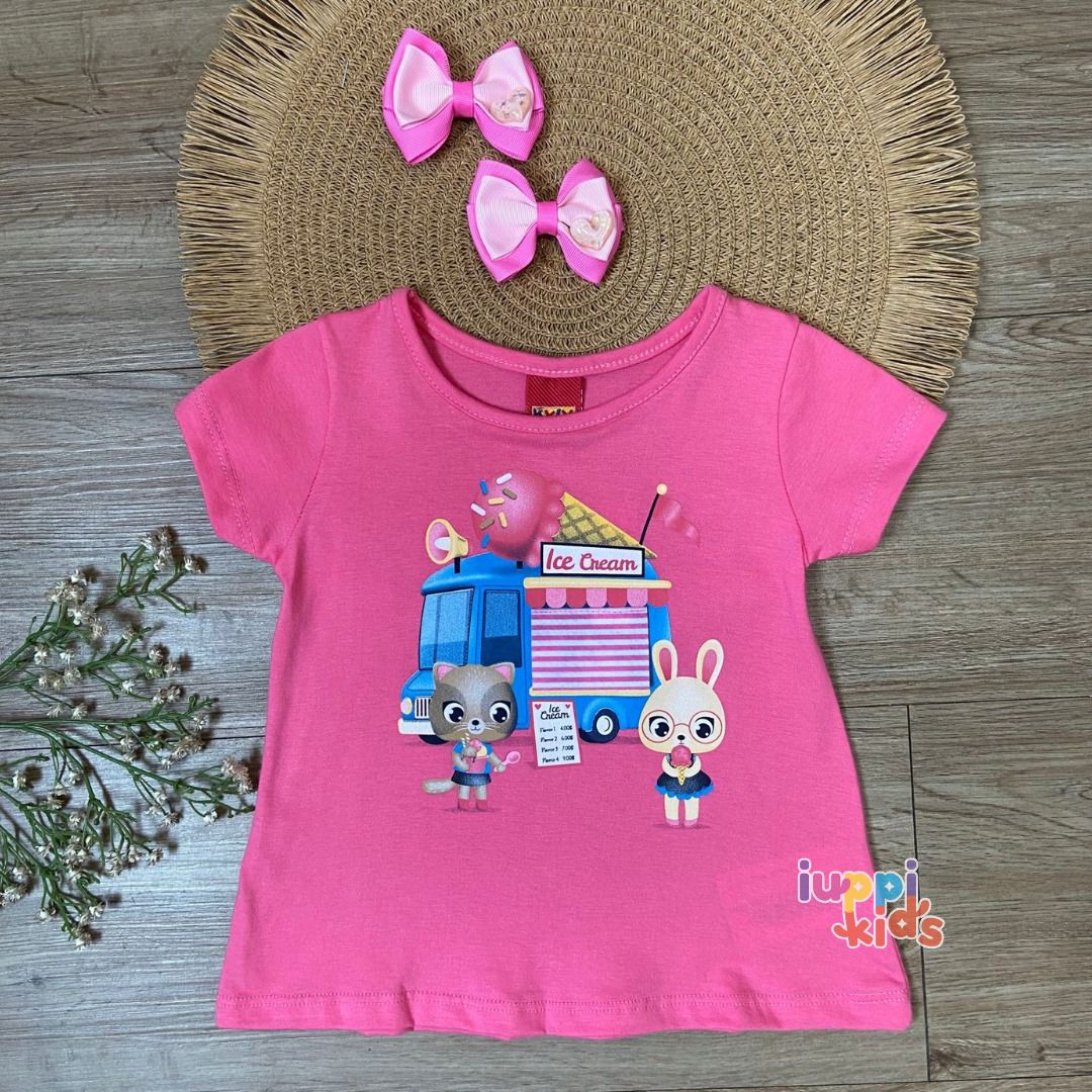 BLUSA KYLY URSINHOS ICE CREAM  ROSA CONFETTI