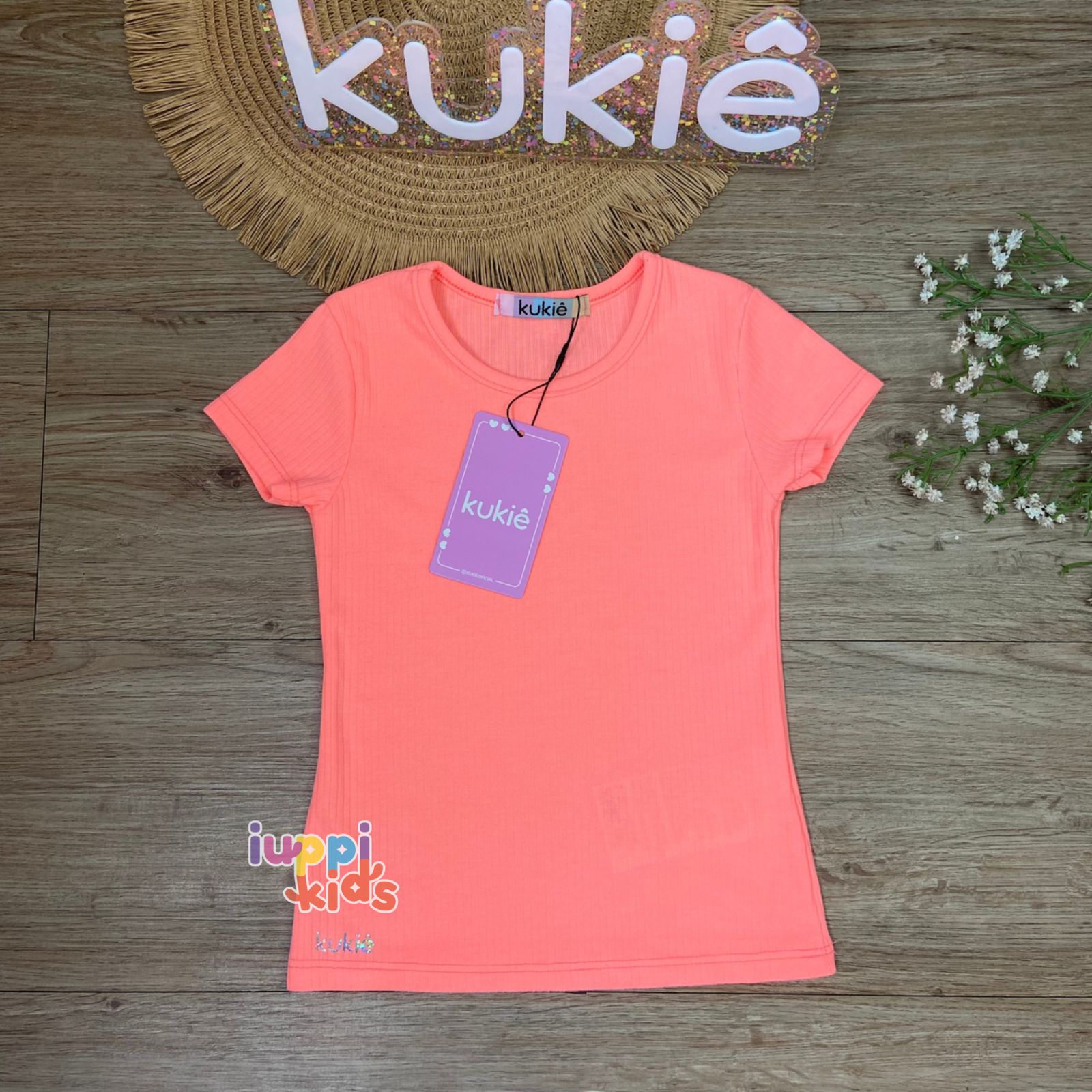 BLUSA CANELADA KUKIE ROSA NEON