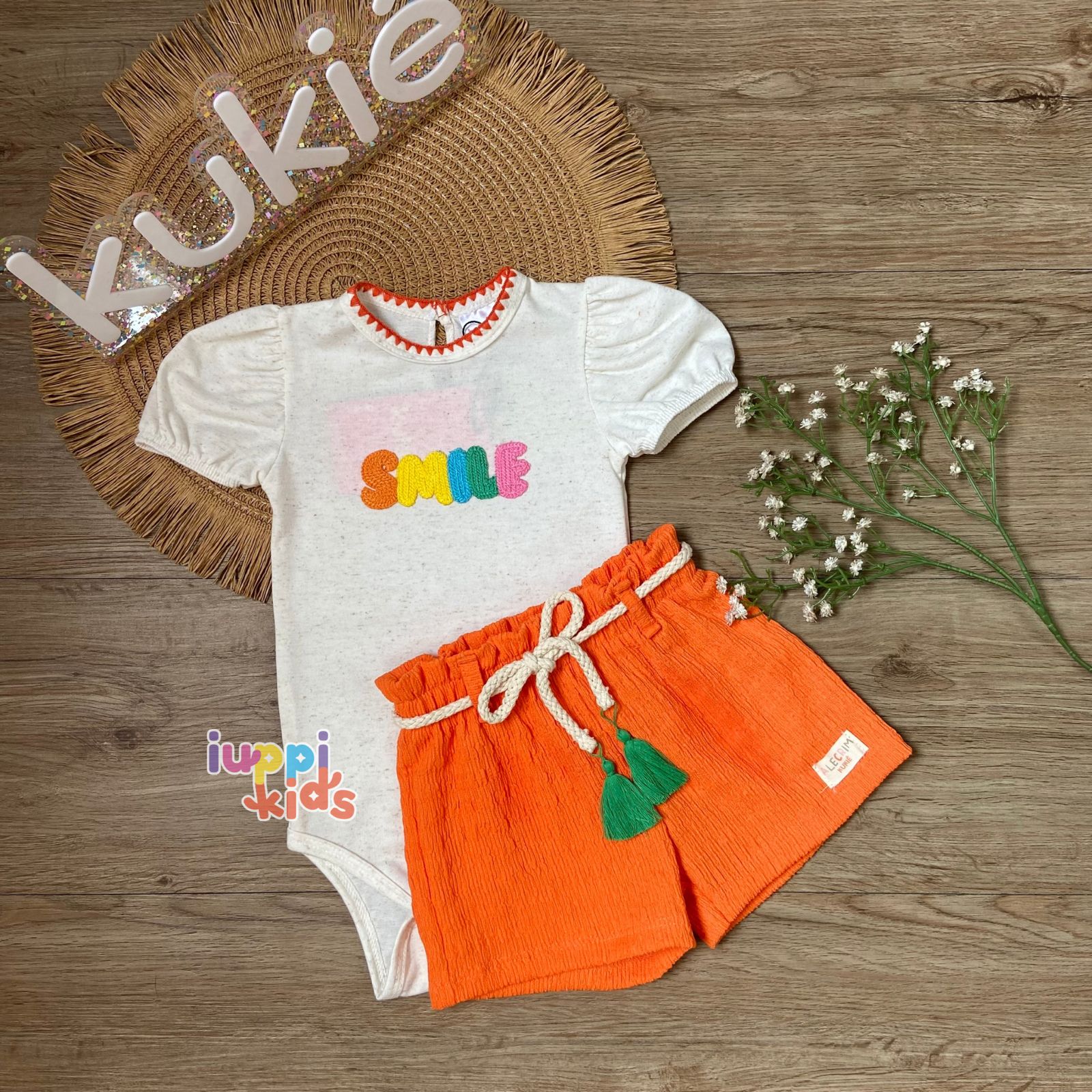 CONJUNTO KUKIE ALECRIM BODY E SHORTS SMILE