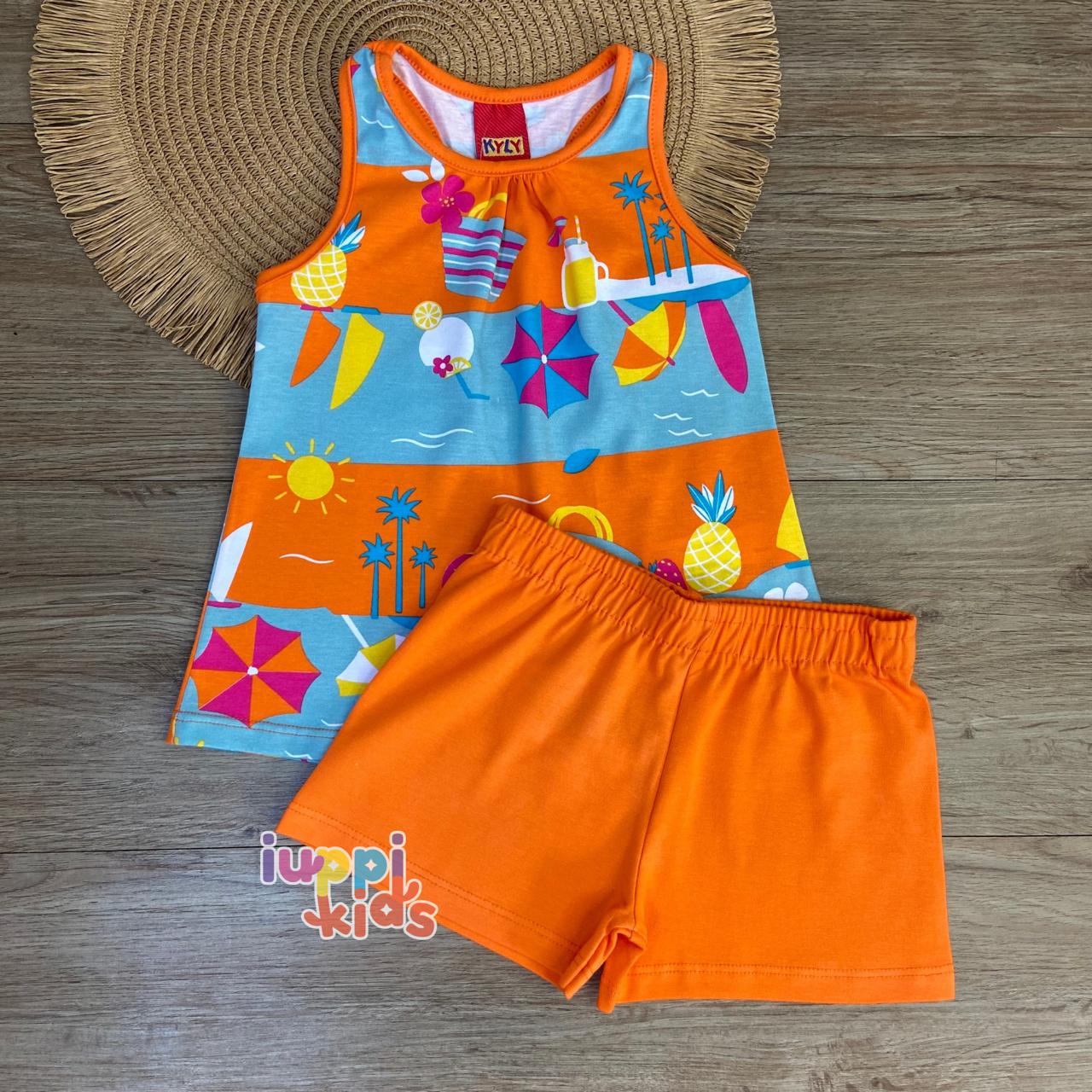 CONJUNTO KYLY REGATA E SHORTS DIA DE PRAIA