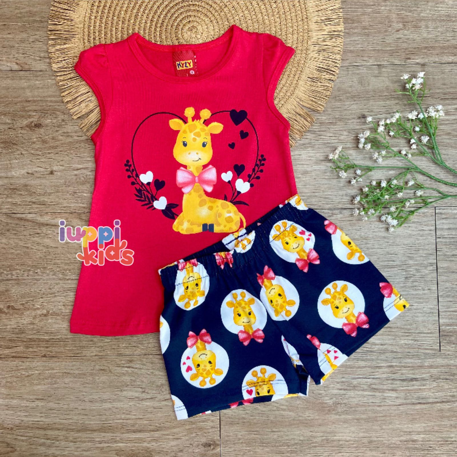 CONJUNTO KYLY GIRAFINHA VERMELHO