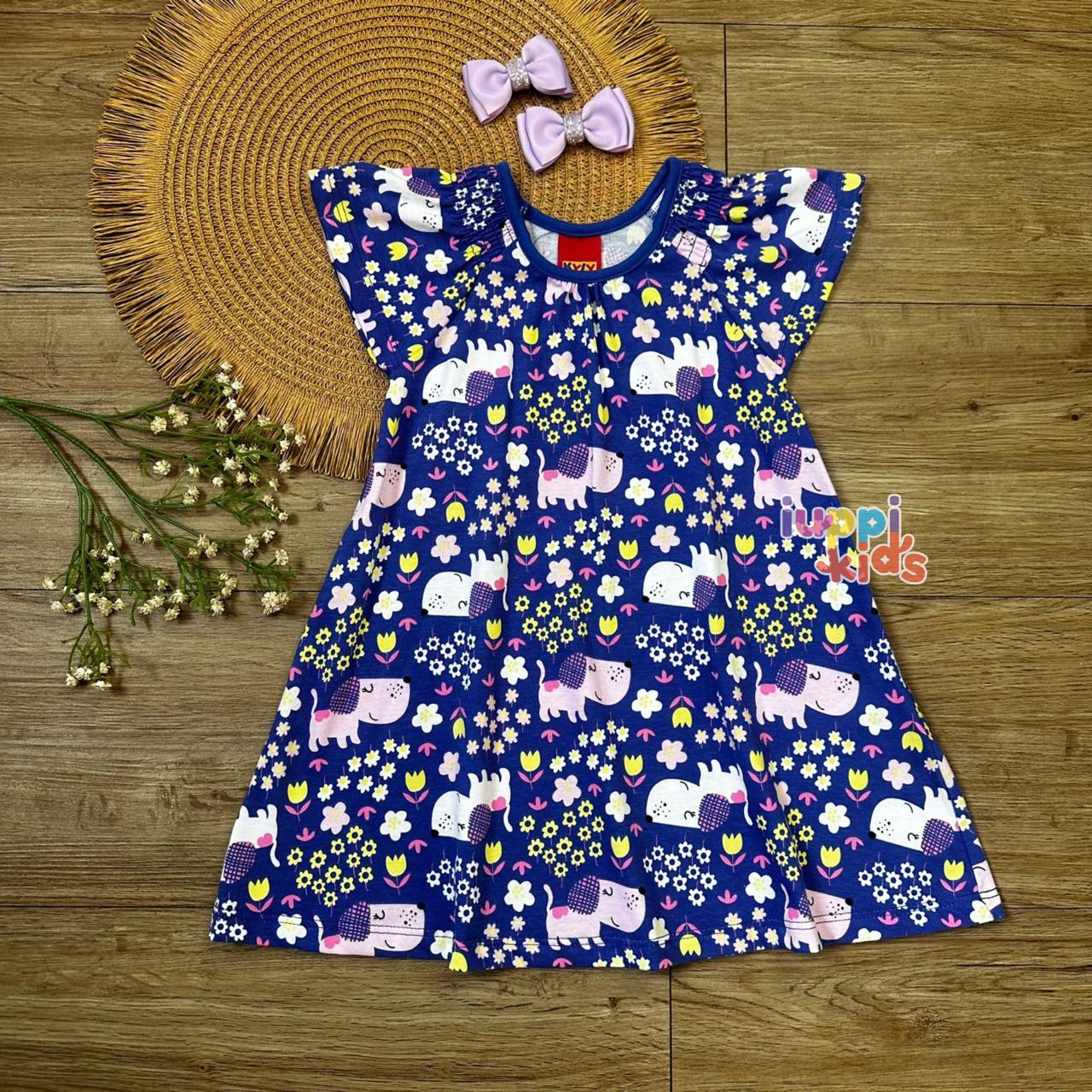 VESTIDO KYLY CACHORRINHOS AZUL