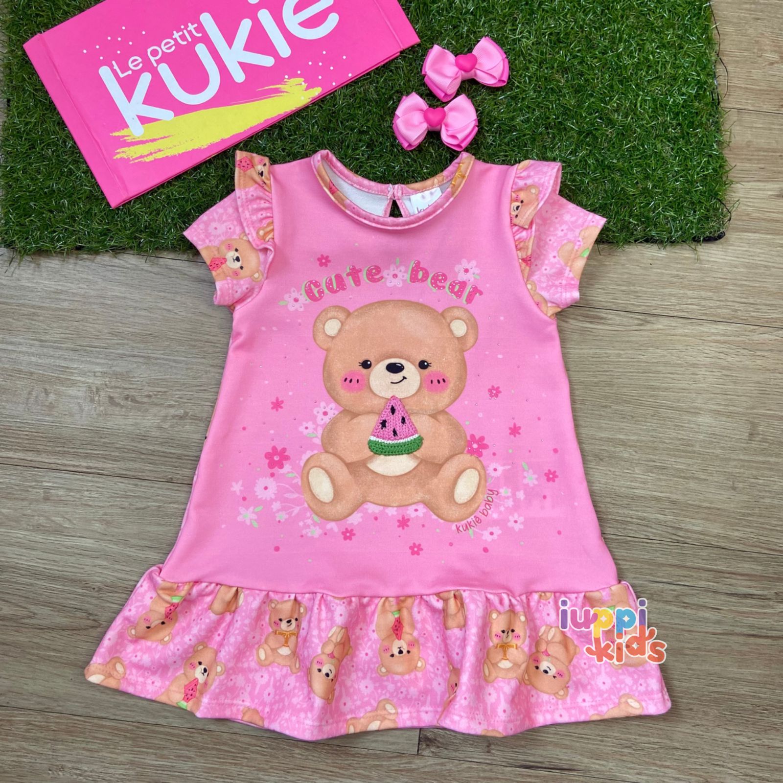 VESTIDO KUKIE BABY COM BABADO CUTE BEAR