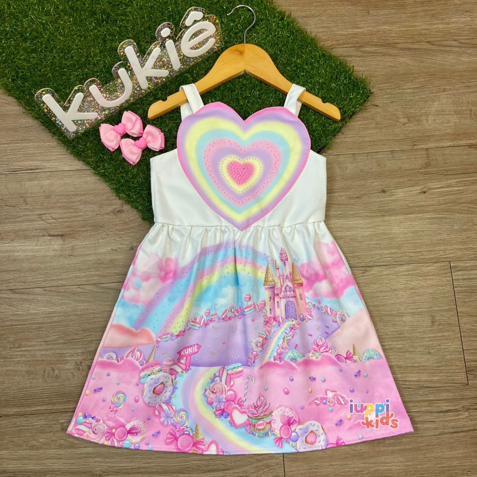 VESTIDO KUKIE SUPER CETIM COLORIDO FANTASY