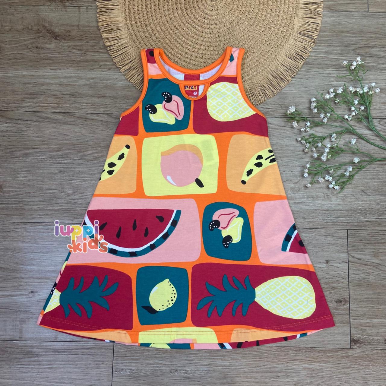 VESTIDO REGATA KYLY FRUTAS, LARANJA