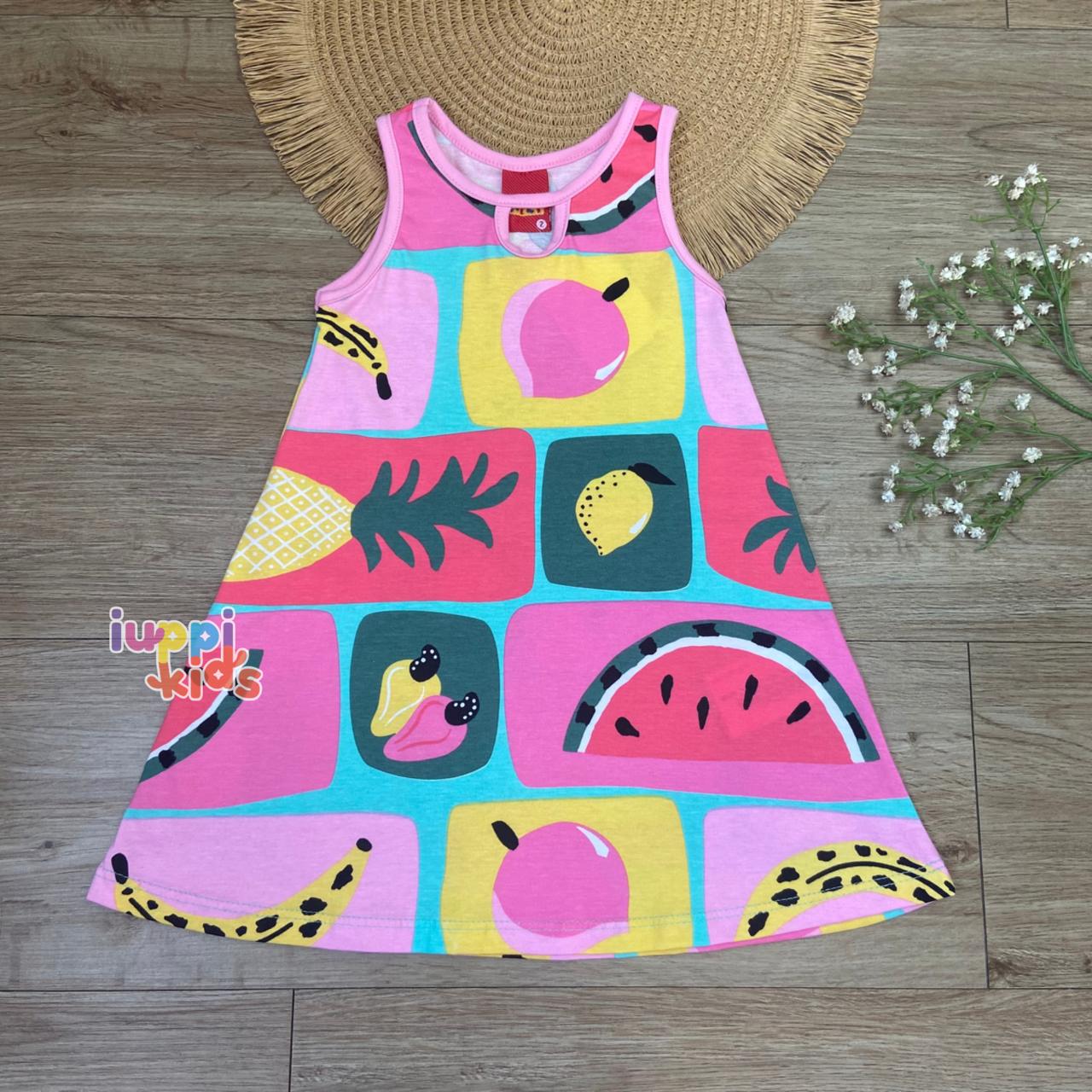 VESTIDO REGATA KYLY FRUTAS, ROSA