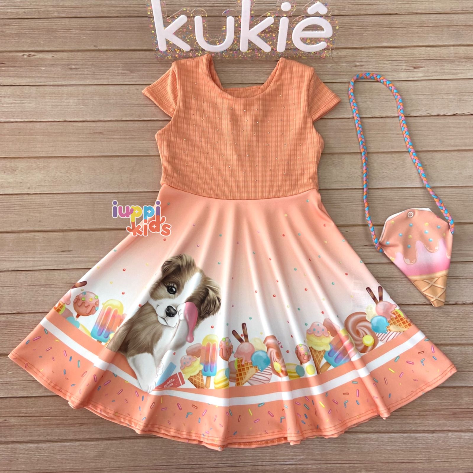 VESTIDO KUKIE CACHORRINHA COM BOLSA