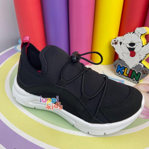 TENIS KLIN NEW SPORT KIDS PRETO COM PINK