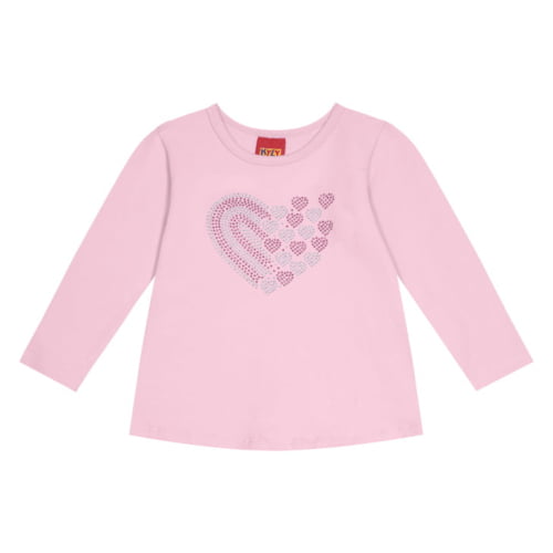 BLUSA MEIA ESTAÇAO KYLY COM STRASS ROSA CUPCAKE