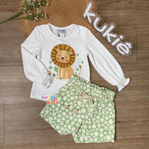 CONJUNTO KUKIE ALECRIM LEAOZINHO BLUSA E SHORT