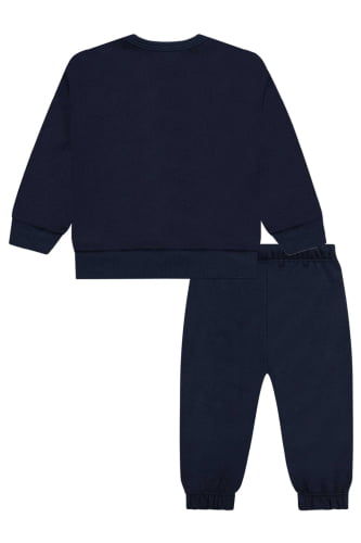 CONJUNTO MOLETOM LUC.BOO PORCO ESPINHO AZUL MARINHO