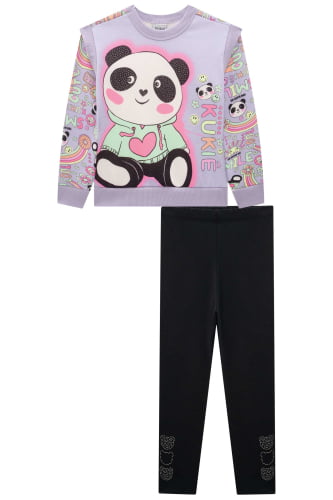 CONJUNTO KUKIE BLUSA E CALÇA URSO PANDA