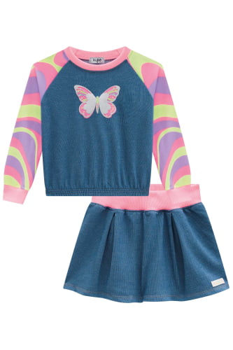 CONJUNTO KUKIE BLUSA E SHORT SAIA BUTTERFLY