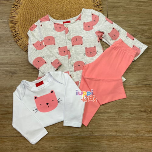 CONJUNTO KYLY 3 PEÇAS GATINHA