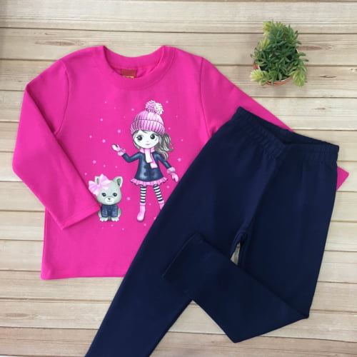 CONJUNTO KYLY BLUSA E CALÇA MOLETOM FLANELADO, AMIGOS