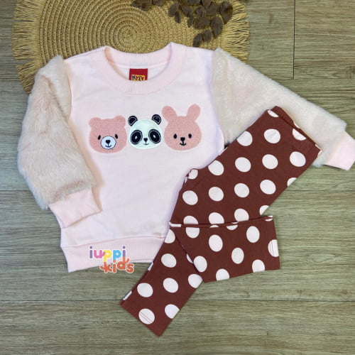 CONJUNTO MOLETOM KYLY BICHINHOS, ROSA PARIS