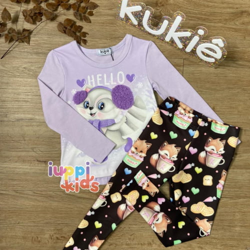 LEGGING PRETA KUKIE WAFFLE