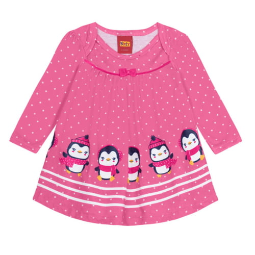 VESTIDO KYLY PINGUIM ROSA SENSAÇAO