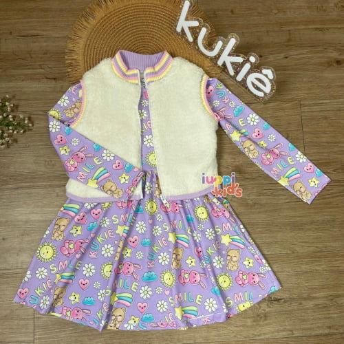 VESTIDO KUKIE COM COLETE SMILE