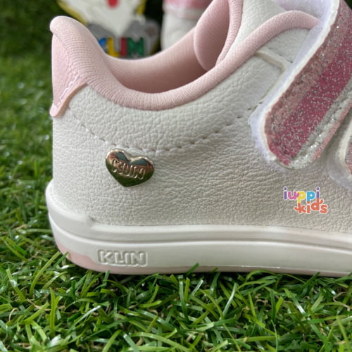 TENIS KLIN MOON BABY BRANCO E ROSA CLARO