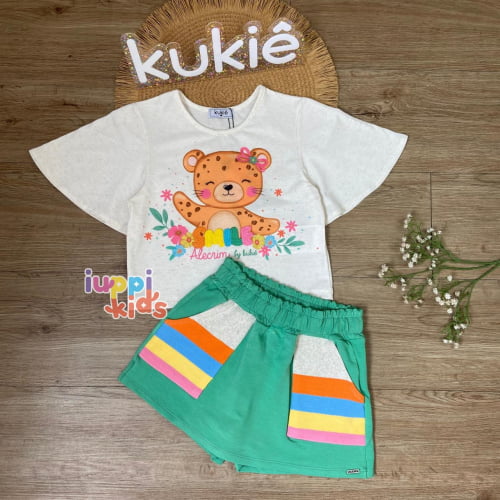 CONJUNTO KUKIE ALECRIM BLUSA E SHORT SAIA TIGRESA