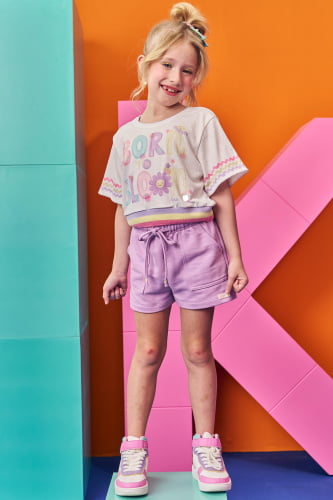 CONJUNTO KUKIE BLUSA E SHORTS BORN TO BLOOM