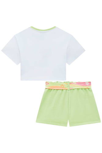 CONJUNTO KUKIE BLUSA E SHORTS RAINBOW