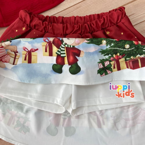 CONJUNTO KUKIE CROPPED E SAIA O NATAL DOS URSOS