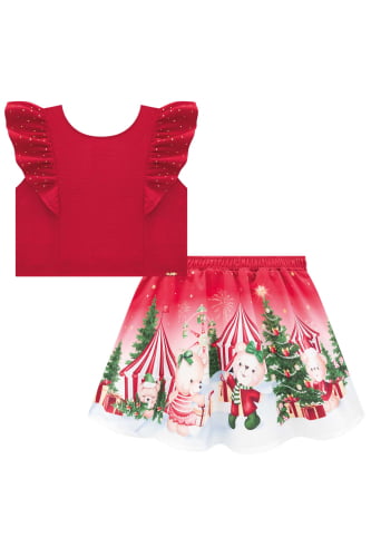 CONJUNTO KUKIE CROPPED E SAIA O NATAL DOS URSOS