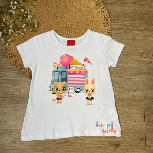 BLUSA KYLY URSINHOS ICE CREAM BRANCA