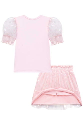 CONJUNTO KUKIE BLUSA E SAIA URSINHA DE TULE