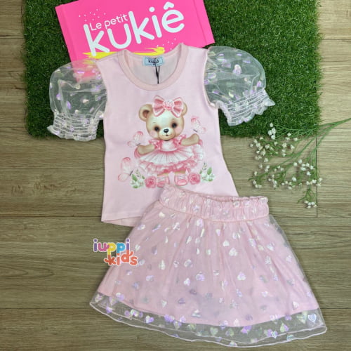 CONJUNTO KUKIE BLUSA E SAIA URSINHA DE TULE