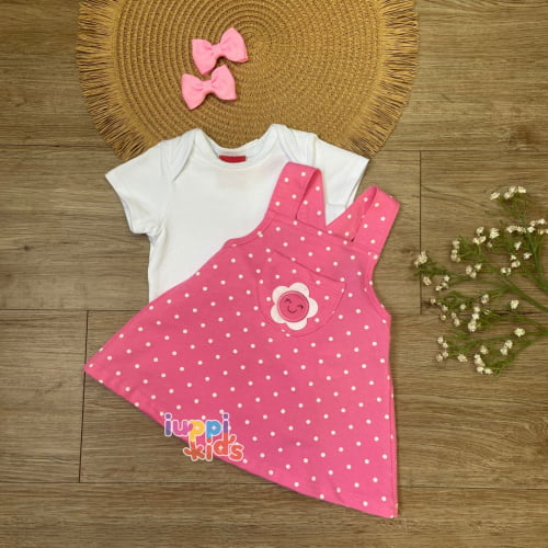 CONJUNTO KYLY BODY COM SALOPETE, FLORZINHA!