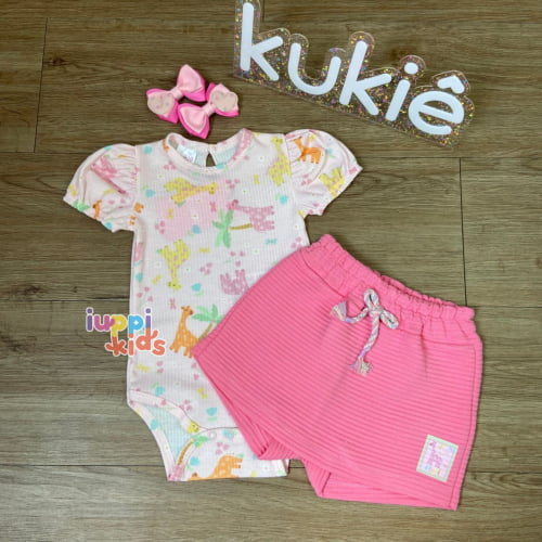 CONJUNTO KUKIE BODY E SHORT SAIA GIRAFAS