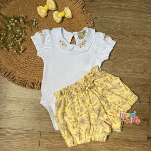 CONJUNTO MILON BODY BRANCO COM SHORTS