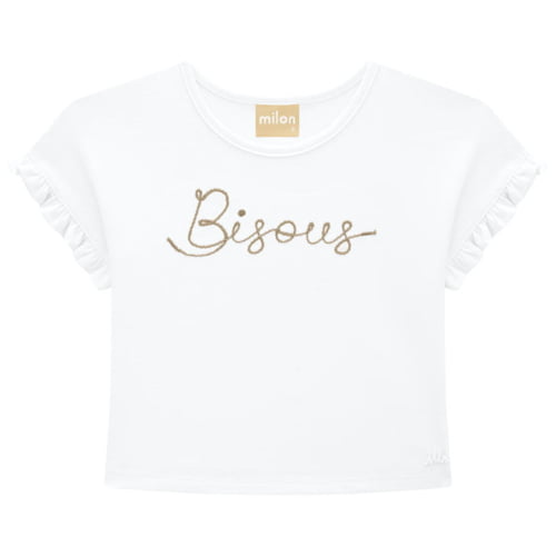 CONJUNTO MILON BLUSA E SHORTS BISOUS, BRANCO