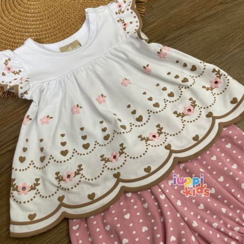 CONJUNTO MILON BATA E SHORTS DÉLICAT ROSA