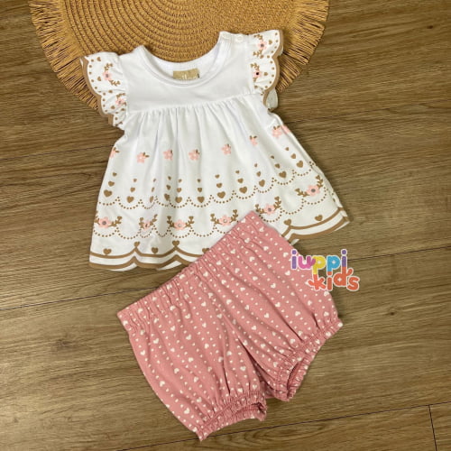 CONJUNTO MILON BATA E SHORTS DÉLICAT ROSA