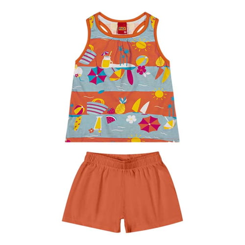 CONJUNTO KYLY REGATA E SHORTS DIA DE PRAIA