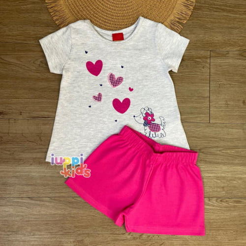 CONJUNTO KYLY BLUSA E SHORTS LITTE POODLE