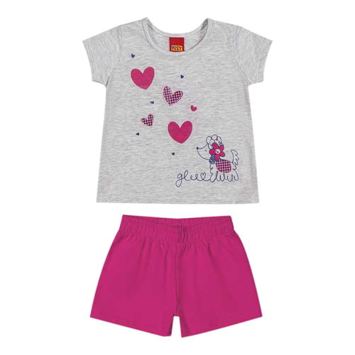 CONJUNTO KYLY BLUSA E SHORTS LITTE POODLE