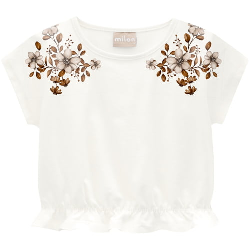 CONJUNTO FEMININO MILON BLUSA E SAIA FLORES MODERNAS