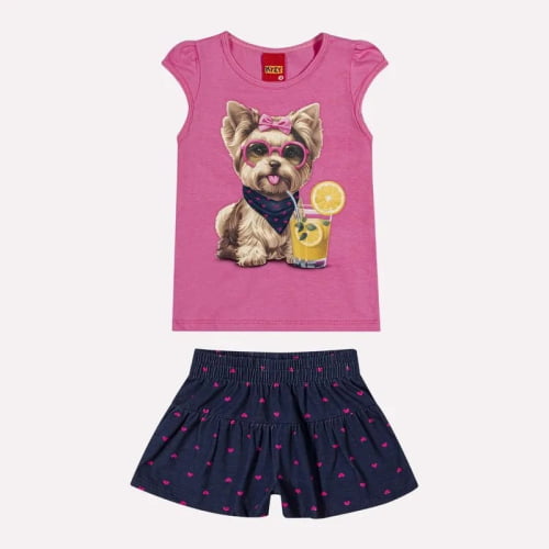 CONJUNTO KYLY BLUSA E SHORTS CACHORRINHO